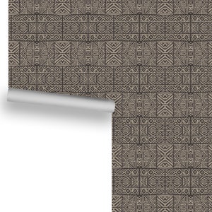 Tiki Classico (Tan and Dark Chocolate) Removable Wallpaper