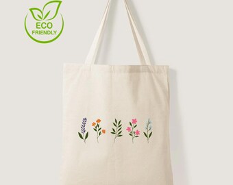 Borsa in tessuto dipinta a mano Borsa in 100% cotone biologico