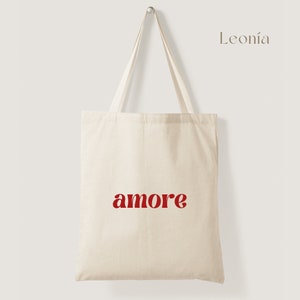 Hand-painted tote bag "amore"