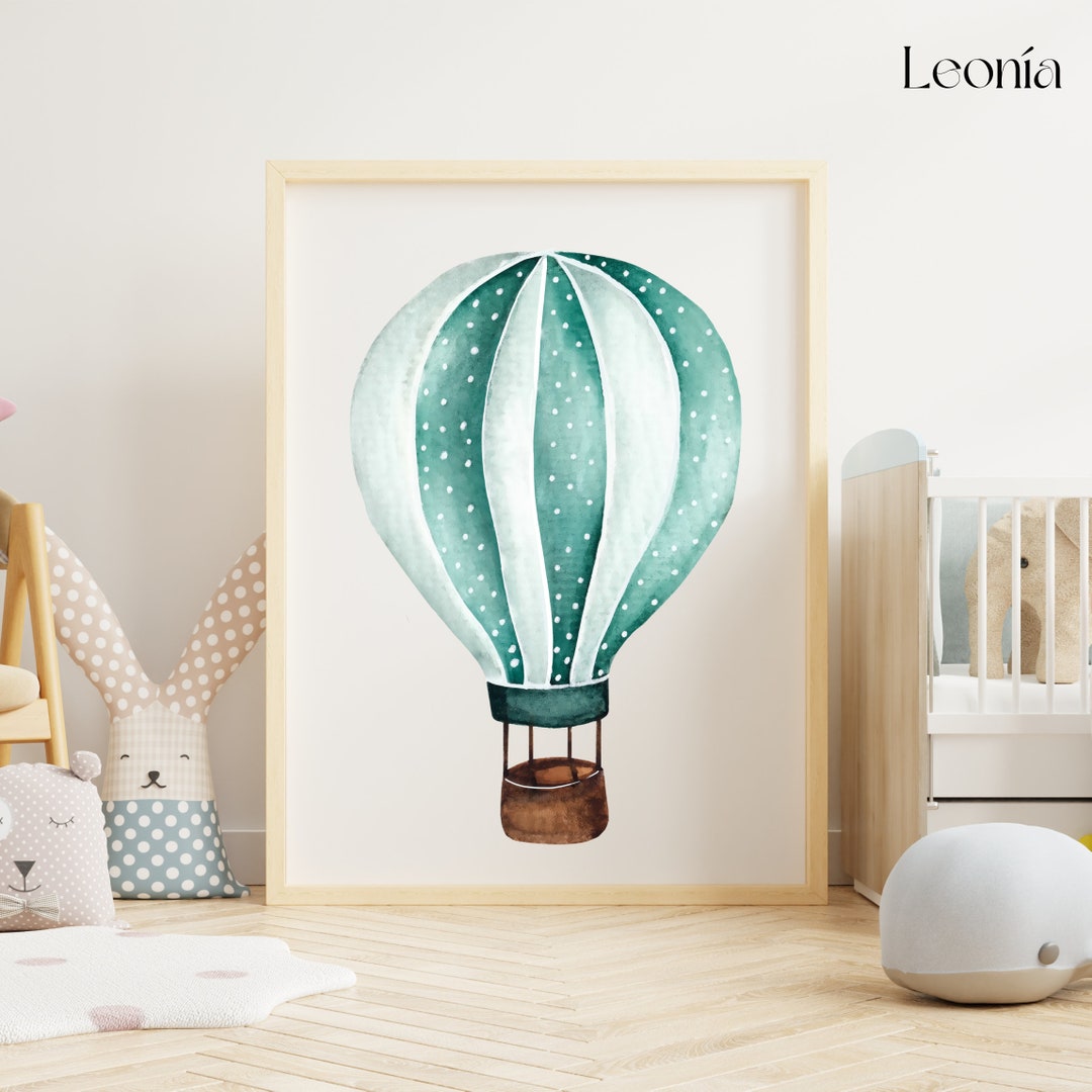 Digital Print, Poster for Children's Room, Hot Air Balloon Poster to ...