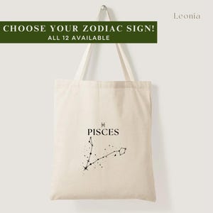 Torby jutowe z motywem zodiaku - 100% torby bawełniane, ręcznie malowane torby materiałowe, torby ekologiczne z motywem astrologii, pomysły na prezenty z motywem zodiaku