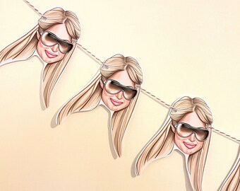 PARIS HILTON Face Bunting / Party Banner - Birthday Banner Decoration Sign Birthday Garland  - Y2K 2000s 00s party retro