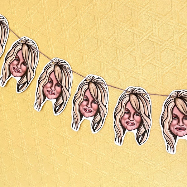 Dolly Parton Party Bunting / Party Banner -  Birthday Banner Decoration Sign Birthday Garland - retro dolly country kitsch decoration