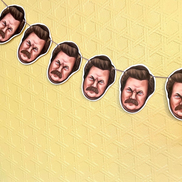Ron Swanson  Bunting / Party Banner -  Birthday Banner Decoration Sign Birthday Garland - Parks and Recreation Party Nick Offerman Christmas