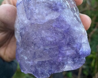 Purple Phantom Clear Fluorite Crystal Cluster