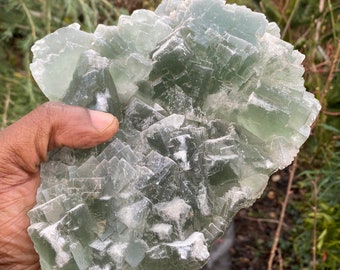 Green Cubic Fluorite Crystal Cluster