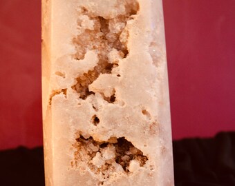 Pink Amethyst Druzy Polished Tower