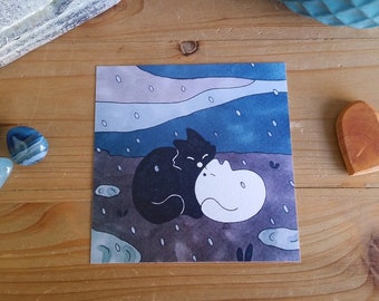 Mapa ilustrado - "Meli - Melo - In the Rain" - Formato cuadrado
