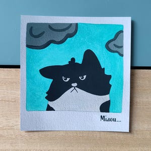 Carte illustrée - Miaou grognon