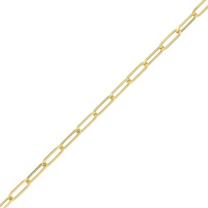 14k Real Gold Paperclip Bracelet 3.1mm Gold Paper Clip Chain Bracelet, Yellow Gold Paperclips Link  Bracelet
