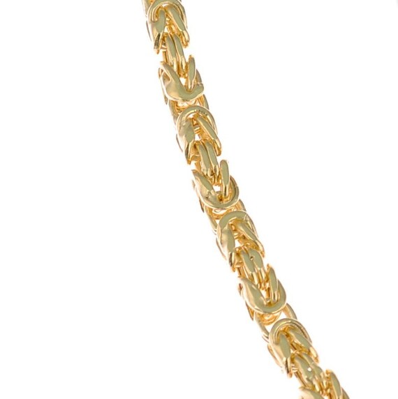 Bracciale Maglia Piatta Lucida In Oro Giallo 18 Karati 750% Uomo Donna