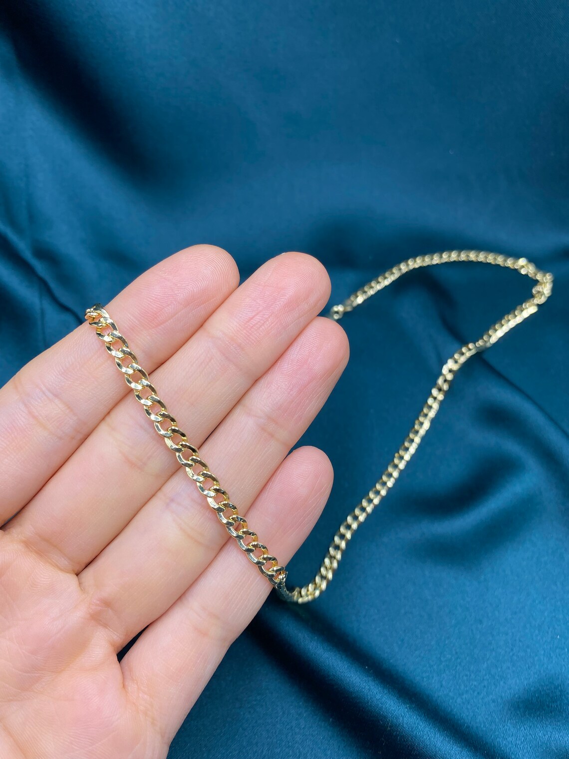 Real 14k Gold Miami Cuban Link Chain Necklace 4mm Solid Gold Cuban Curb ...