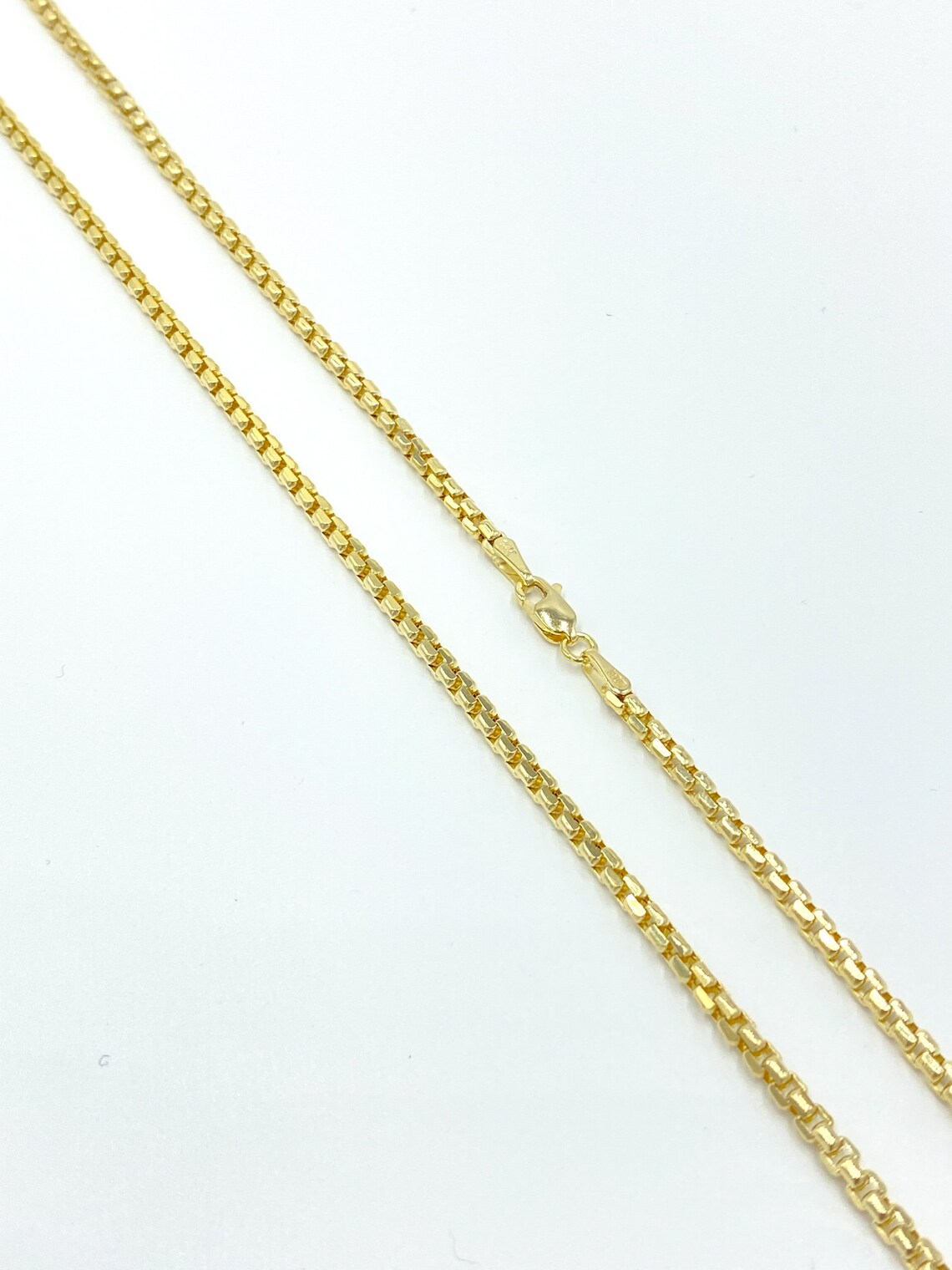 2.6mm Round Box Chain Necklace 14k Yellow Solid Gold Round Box - Etsy
