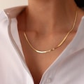 3mm Solid Gold Herringbone Chain Necklace Real 14k Gold Herringbone Necklace Chain Snake Layered Necklace product logo