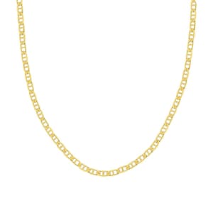 2.7mm Mariner Anchor Link Chain Necklace Solid 14k Real Gold Mariner Link Chain Layering Necklace