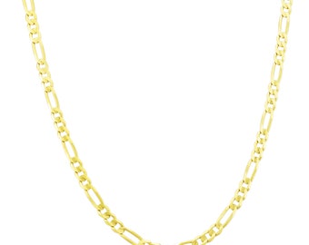 3.3mm Gold Figaro Chain Necklace 14k Real Gold Figaro Necklace Chain, Layering Necklace, Royal Link Chain Unisex
