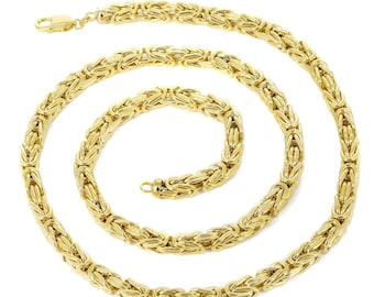 10K Gelbgold Solide 2mm-9mm Mariner Anker Gliederkette Herren