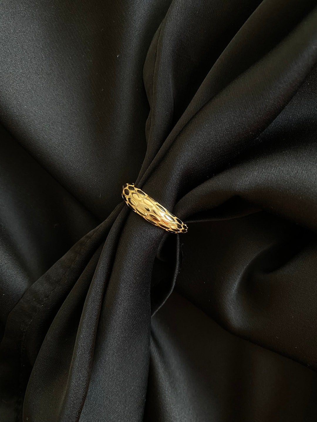 Snake Skin Pattern Rings Solid 14k Gold Snake Ring Yellow Gold Snake Skin Ring, Real Gold ...