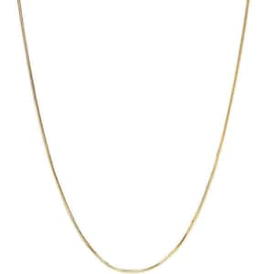 1mm Round Snake Chain Necklace Solid 14k Yellow Gold Italian Snake Chain Necklace
