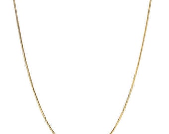1 mm runt ormhalsband i massivt 14k gult guld italienskt ormhalsband