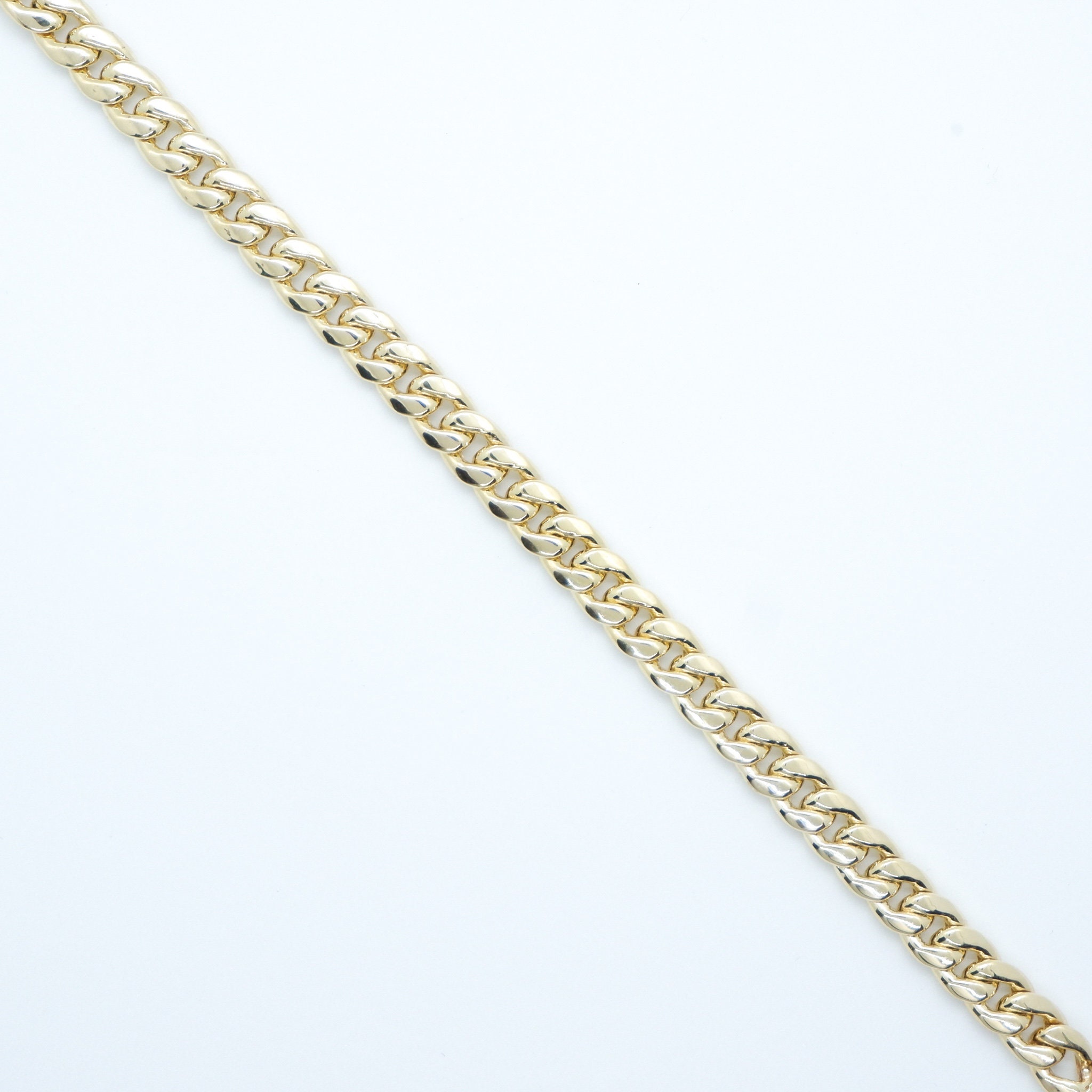 7.3 mm マイアミ キューバンチェーンブレスレット 14K リアルゴールド