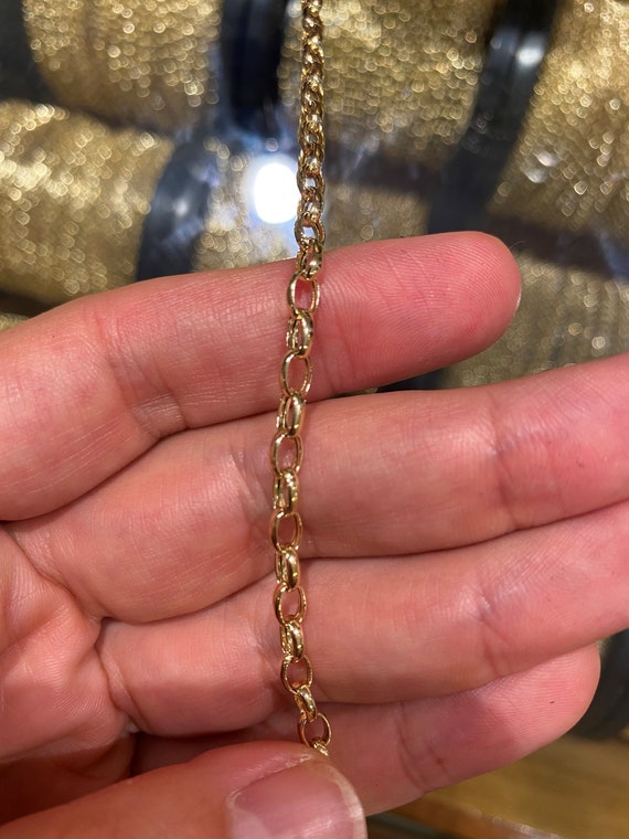 3.9mm Gold Oval Rolo Link Chain Necklace 14k Real Yellow Gold Oval