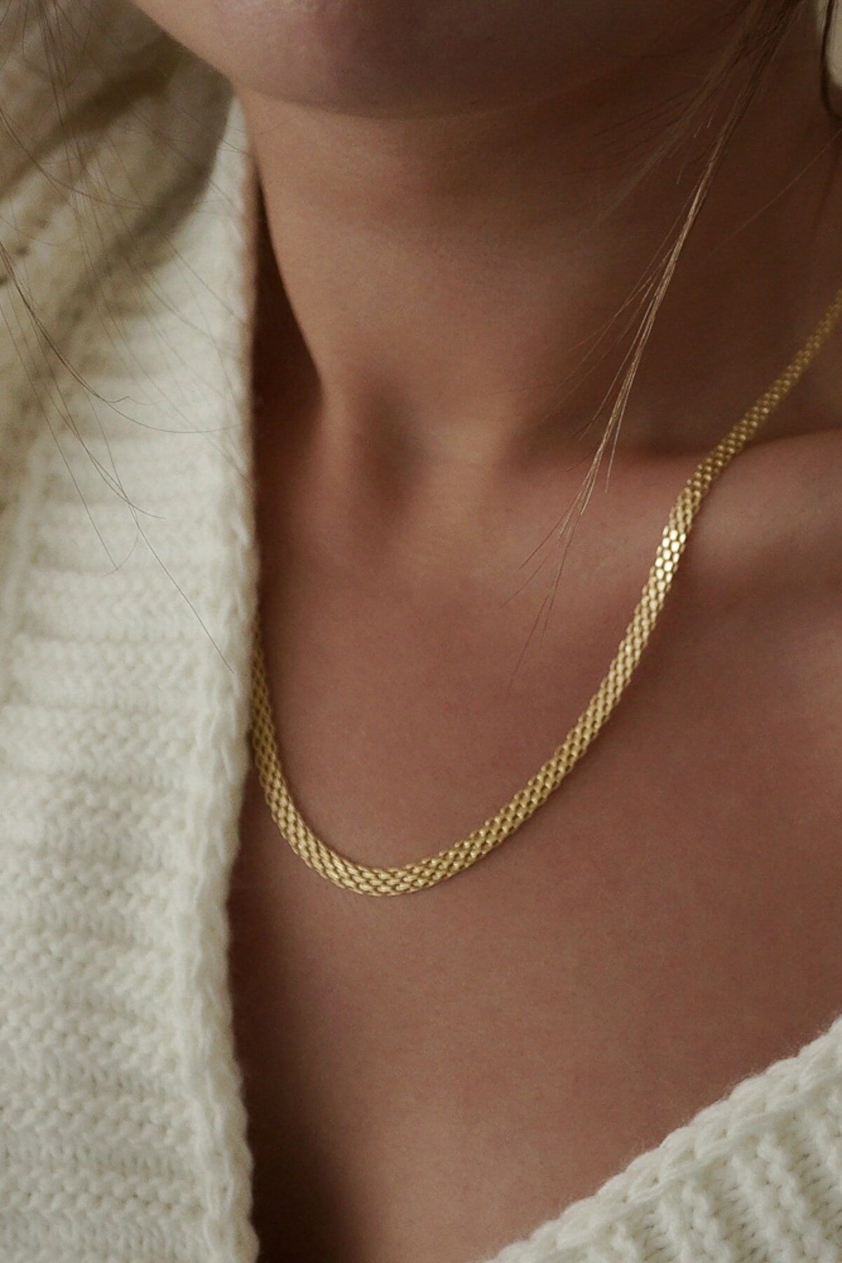 klog kimplante frivillig 4mm Bismark Chain Necklace Solid 14k Gold Reflexions Mesh - Etsy