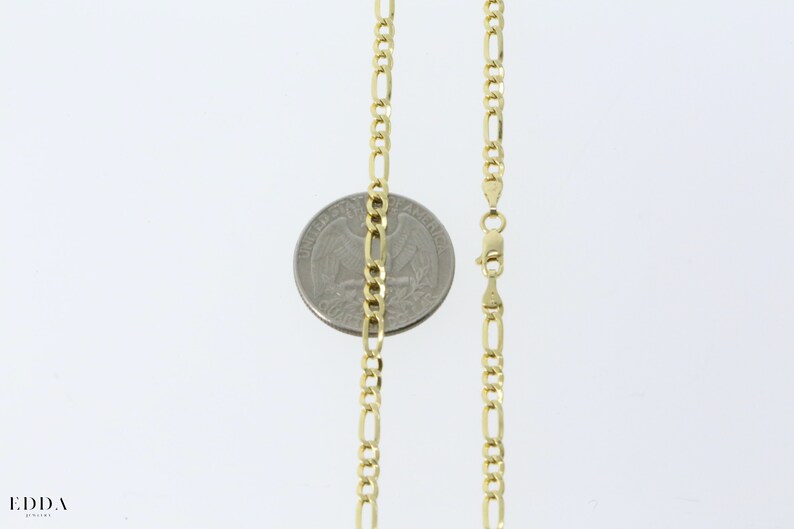 PORI JEWELERS 18 Karat Solid Yellow Gold Figaro Link Chain Necklace - 3 1 Link - Made In Italy- 30 - Foto 14