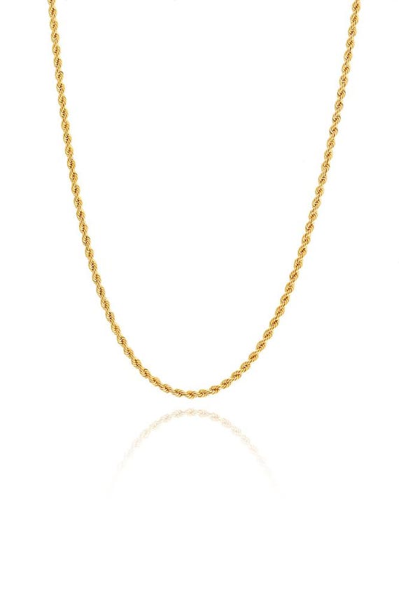 14K リアルゴールド ロープネックレスチェーン 3mm 刻印入りロープ