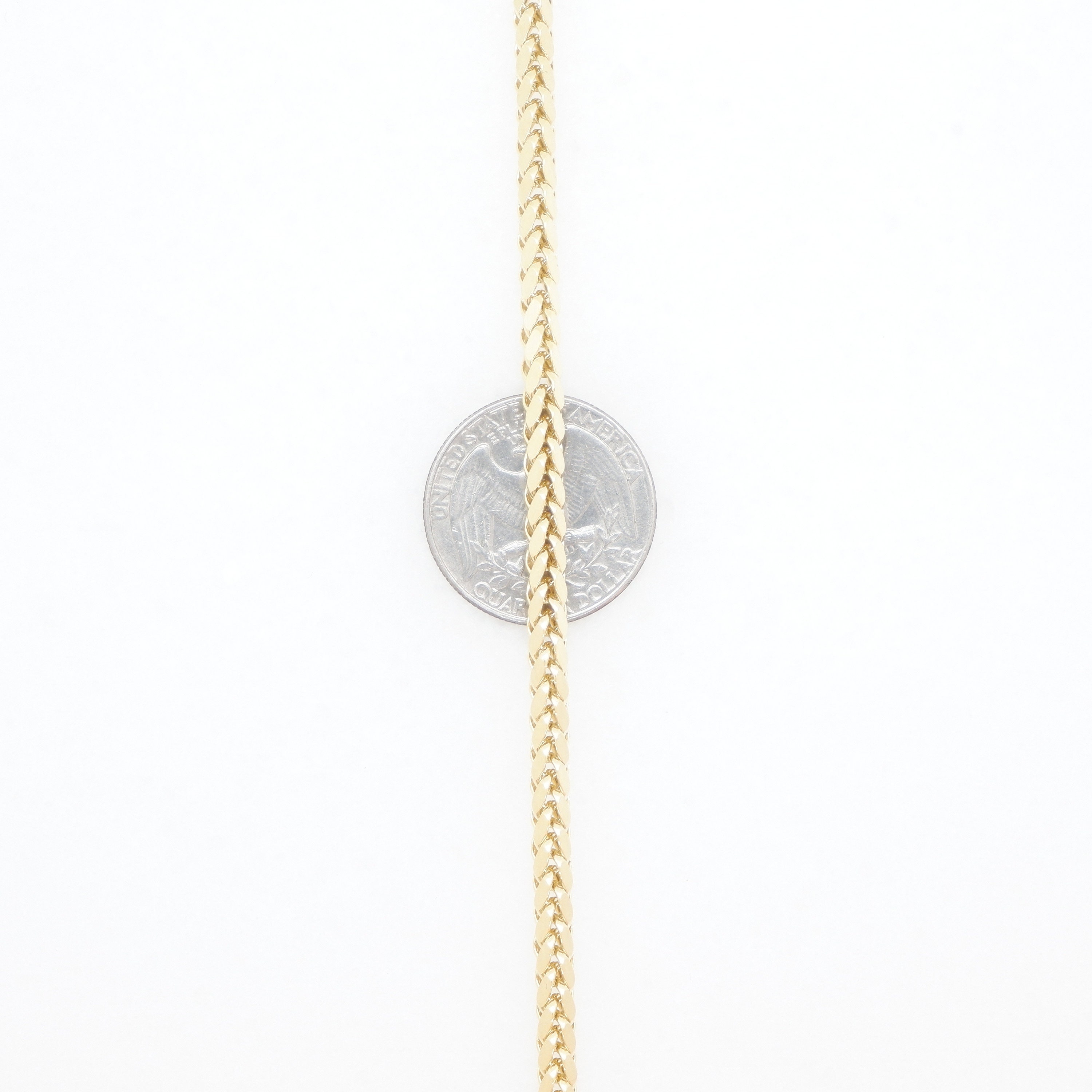 14K Gold Italian Foxtail Palm Chain Necklace Women Wheat