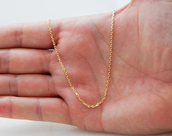 Cable Link Chain Necklace 14k Real Gold 1.7mm