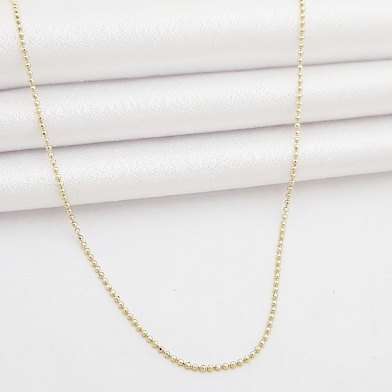 3.5mm Gold Rolo Chain Necklace, 14k Solid Yellow Gold Diamond Cut