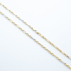 14k Real Yellow White Gold Paperclip Chain Necklace 14k Paperclips Necklace Chain 2.7mm Layered Unisex Chain
