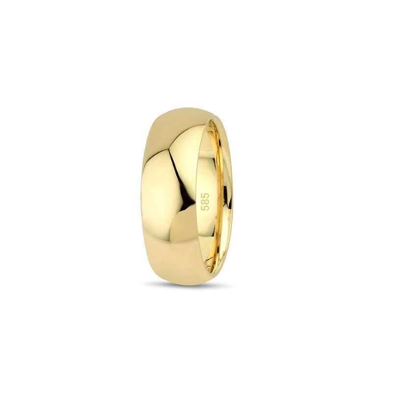 6mm Wedding Band Ring 14K Yellow Gold Comfort Fit Men or Women