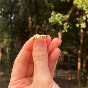Solid 14k Gold Snake Ring Yellow Gold Snake Skin Ring, Real Gold Stacking Ring