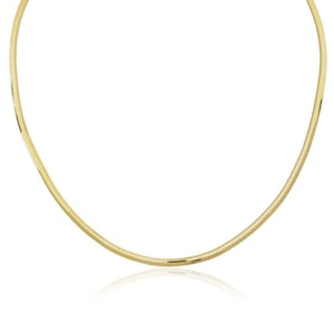 3.3mm Snake Chain Necklace Solid 14k Gold Flat Snake Necklace Chain, Herringbone Chain Layering Necklace