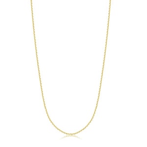 1.3mm Gold Cable Link Chain Necklace Solid 14k Yellow Gold