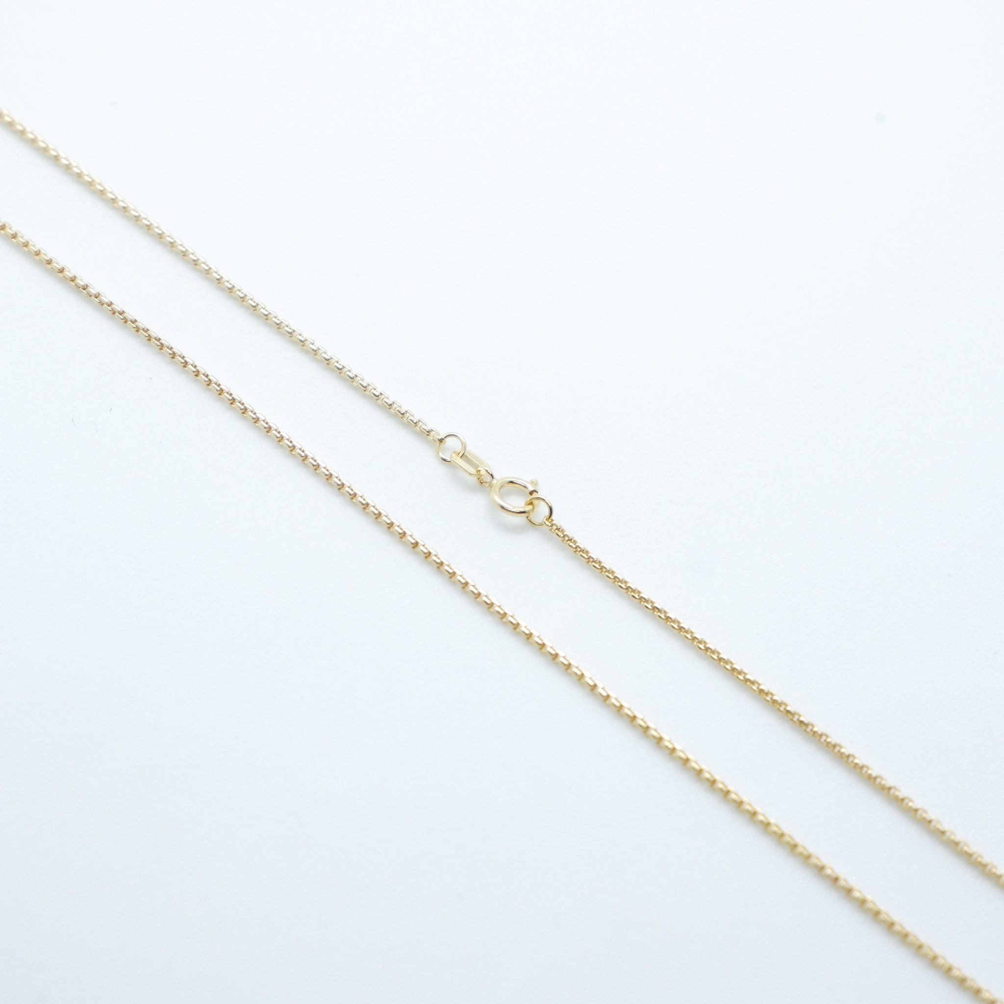1.5mm Round Box Chain Necklace Solid Real 14k Yellow Gold Round Box ...