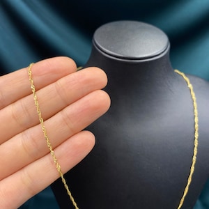 14k Echtgold 1,5 mm Singapur-Kettenhalskette