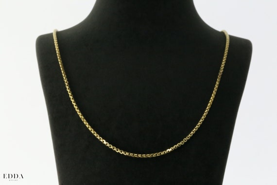 14k yellow gold box sale chain 18 inch