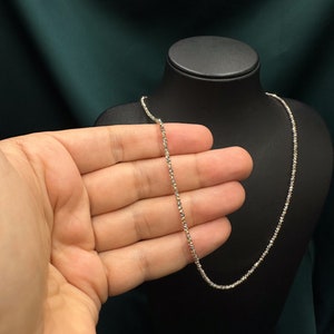2.2mm Solid Gold Tri Color Ball Chain Necklace 14k Gold Tri Color Diamond Cut High Polished Bead Chain