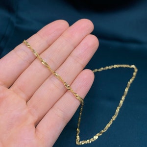 2,5 mm Gold Twisted Singapore Kettenhalskette 14k Echtgold
