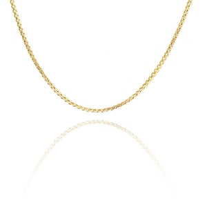Solid 14k Gold Round Box Chain Necklace 2.6mm Real Gold Round Box Link Chain Necklace