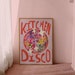Kitchen Disco Print | Colourful Home Décor | Rainbow Kitchen |  Disco Ball Print | Digital download available