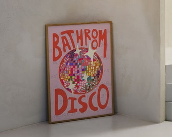 Bathroom Disco Print | Colourful Home Décor | Rainbow Toilet