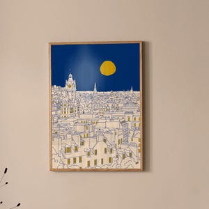 Edinburgh Cityscape Print | Colourful Scotland Wall Art