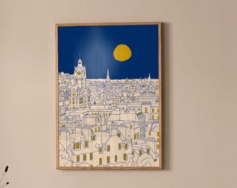 Edinburgh Cityscape Print | Colourful Scotland Wall Art