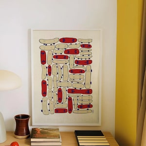 Skateboard Art Print | Mid-Century Modern Street Decor | Stacked boards