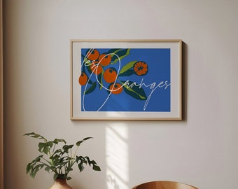 Orange print | Kitchen wall art | fruit wall art | Food print for kitchen and dining room| Digital download available