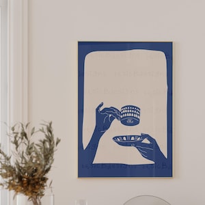 Tea print| Food print | Coffee Line art | Drinking tea | Dining room and Kitchen posters | Audrey Hepburn | Digital download available